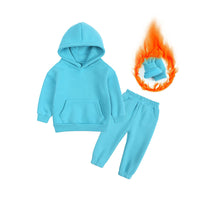 Load image into Gallery viewer, 2 Pieces Set Baby Kid Big Kid Unisex Sports Solid Color Hoodies&amp;Swearshirts And Pants Wholesale 220114432

