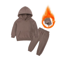 Load image into Gallery viewer, 2 Pieces Set Baby Kid Big Kid Unisex Sports Solid Color Hoodies&amp;Swearshirts And Pants Wholesale 220114432
