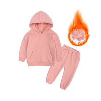 Load image into Gallery viewer, 2 Pieces Set Baby Kid Big Kid Unisex Sports Solid Color Hoodies&amp;Swearshirts And Pants Wholesale 220114432
