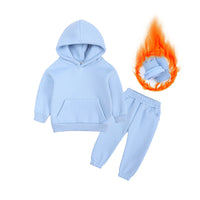 Load image into Gallery viewer, 2 Pieces Set Baby Kid Big Kid Unisex Sports Solid Color Hoodies&amp;Swearshirts And Pants Wholesale 220114432
