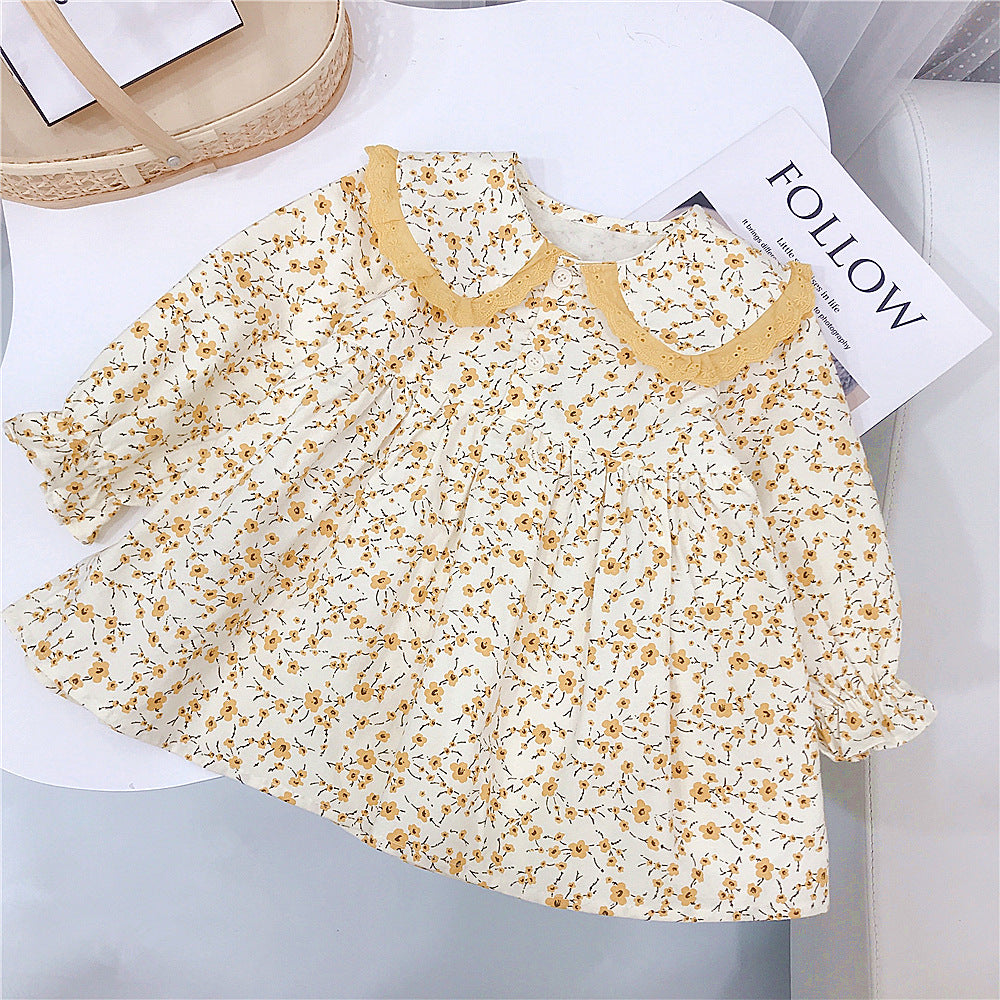 Baby Kid Girls Flower Print Dresses Wholesale 220114458