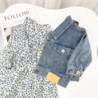 Load image into Gallery viewer, Baby Kid Girls Solid Color Jackets Outwears And Flower Print Dresses Wholesale 220114489
