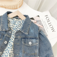 Load image into Gallery viewer, Baby Kid Girls Solid Color Jackets Outwears And Flower Print Dresses Wholesale 220114489
