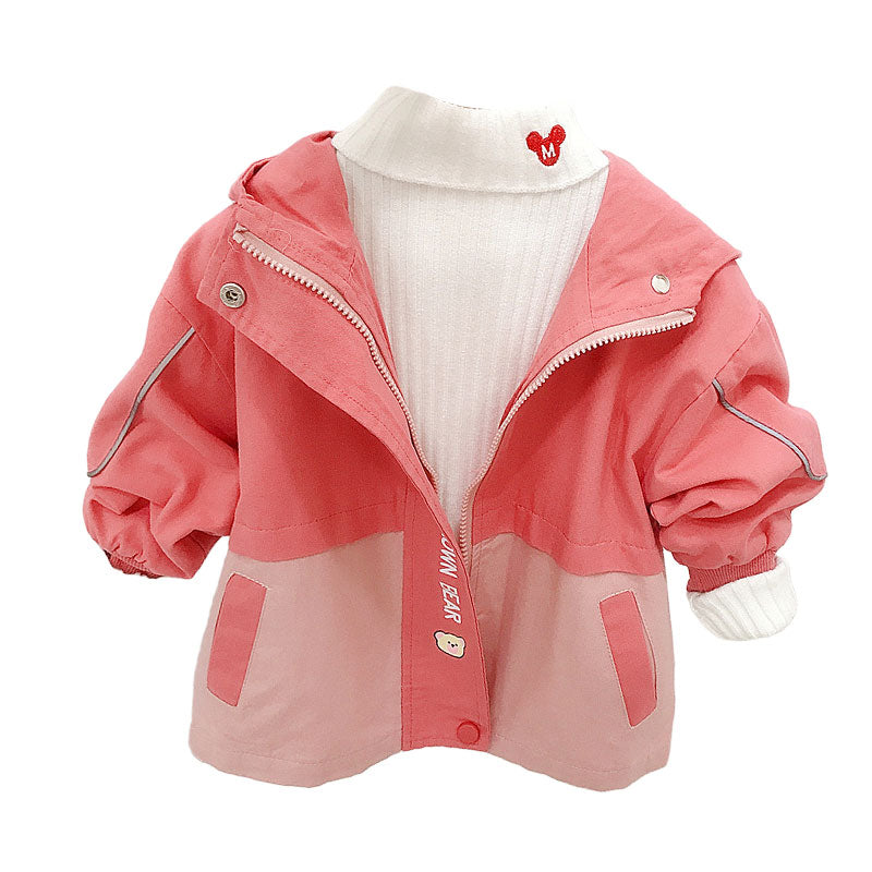 Baby Kid Girls Color-blocking Cartoon Print Jackets Outwears Wholesale 220114496