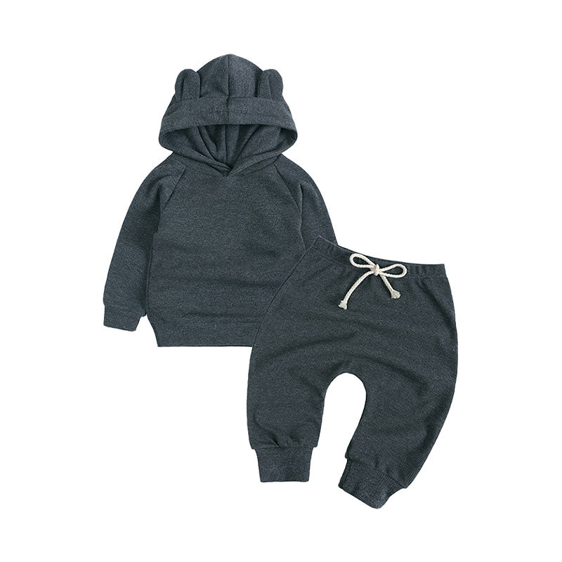 2 Pieces Set Baby Girls Solid Color Tops And Pants Wholesale 220114506