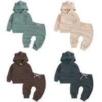 Load image into Gallery viewer, 2 Pieces Set Baby Girls Solid Color Tops And Pants Wholesale 220114506
