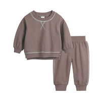 Load image into Gallery viewer, 2 Pieces Set Baby Kid Girls Solid Color Tops And Pants Wholesale 220114508
