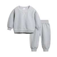 Load image into Gallery viewer, 2 Pieces Set Baby Kid Girls Solid Color Tops And Pants Wholesale 220114508
