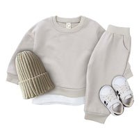 Load image into Gallery viewer, 2 Pieces Set Baby Kid Unisex Solid Color Tops And Pants Wholesale 220114509
