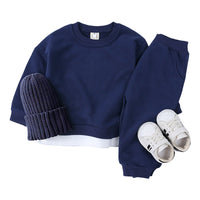 Load image into Gallery viewer, 2 Pieces Set Baby Kid Unisex Solid Color Tops And Pants Wholesale 220114509
