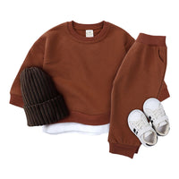 Load image into Gallery viewer, 2 Pieces Set Baby Kid Unisex Solid Color Tops And Pants Wholesale 220114509
