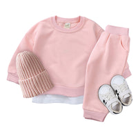 Load image into Gallery viewer, 2 Pieces Set Baby Kid Unisex Solid Color Tops And Pants Wholesale 220114509
