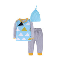 Load image into Gallery viewer, 3 Pieces Set Baby Kid Boys Striped Letters Polka dots Animals Cartoon Print Tops And Pants Sleepwears And Hats Wholesale 22011468
