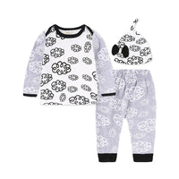 Load image into Gallery viewer, 3 Pieces Set Baby Kid Boys Striped Letters Polka dots Animals Cartoon Print Tops And Pants Sleepwears And Hats Wholesale 22011468
