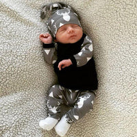 Load image into Gallery viewer, 3 Pieces Set Baby Kid Boys Striped Letters Polka dots Animals Cartoon Print Tops And Pants Sleepwears And Hats Wholesale 22011468
