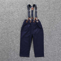 Load image into Gallery viewer, 2 Pieces Set Baby Boys Polka dots Checked Bow Shirts And Solid Color Jumpsuits Wholesale 22011480
