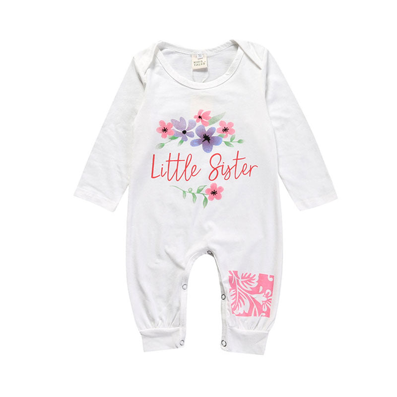 Baby Kid Girls Letters Flower Print Jumpsuits Wholesale 22011487