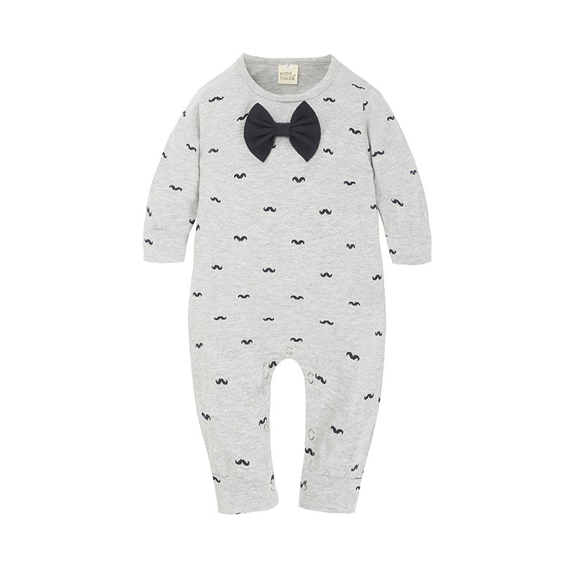 Baby Unisex Bow Print Jumpsuits Wholesale 22011493