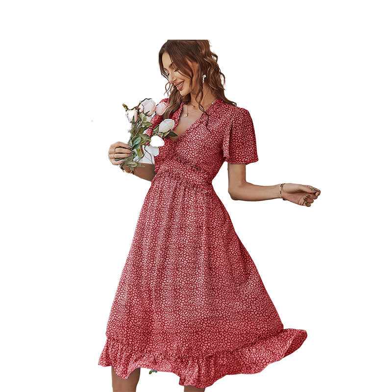 Women Flower Print Dresses Wholesale 220118315
