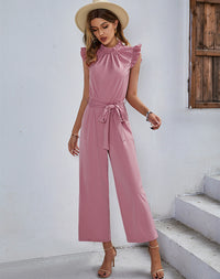 Load image into Gallery viewer, Women Solid Color Ribbon Jumpsuits Wholesale 220118378
