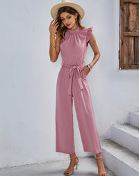 Load image into Gallery viewer, Women Solid Color Ribbon Jumpsuits Wholesale 220118378

