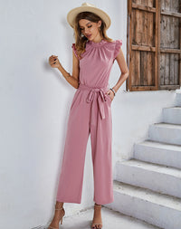 Load image into Gallery viewer, Women Solid Color Ribbon Jumpsuits Wholesale 220118378
