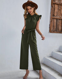 Load image into Gallery viewer, Women Solid Color Ribbon Jumpsuits Wholesale 220118378
