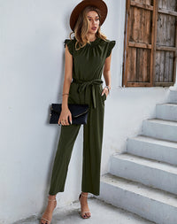 Load image into Gallery viewer, Women Solid Color Ribbon Jumpsuits Wholesale 220118378
