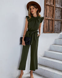 Load image into Gallery viewer, Women Solid Color Ribbon Jumpsuits Wholesale 220118378
