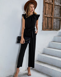 Load image into Gallery viewer, Women Solid Color Ribbon Jumpsuits Wholesale 220118378
