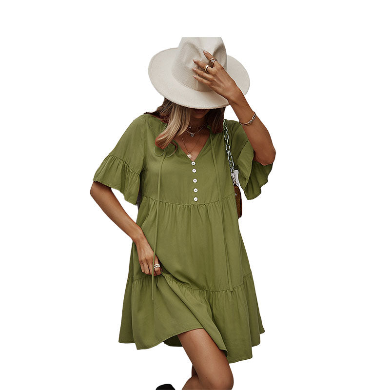 Women Solid Color Dresses Wholesale 220118440
