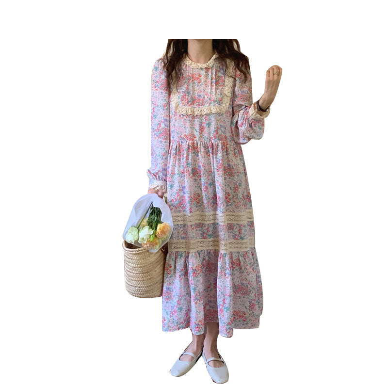 Women Flower Lace Print Dresses Wholesale 22011987