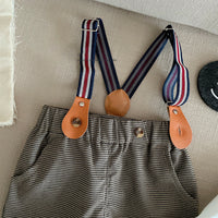 Load image into Gallery viewer, 2 Pieces Set Baby Kid Boys Birthday Party Solid Color Bow Shirts And Checked Pants Wholesale 220122267
