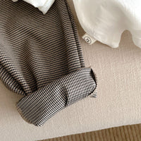 Load image into Gallery viewer, 2 Pieces Set Baby Kid Boys Birthday Party Solid Color Bow Shirts And Checked Pants Wholesale 220122267
