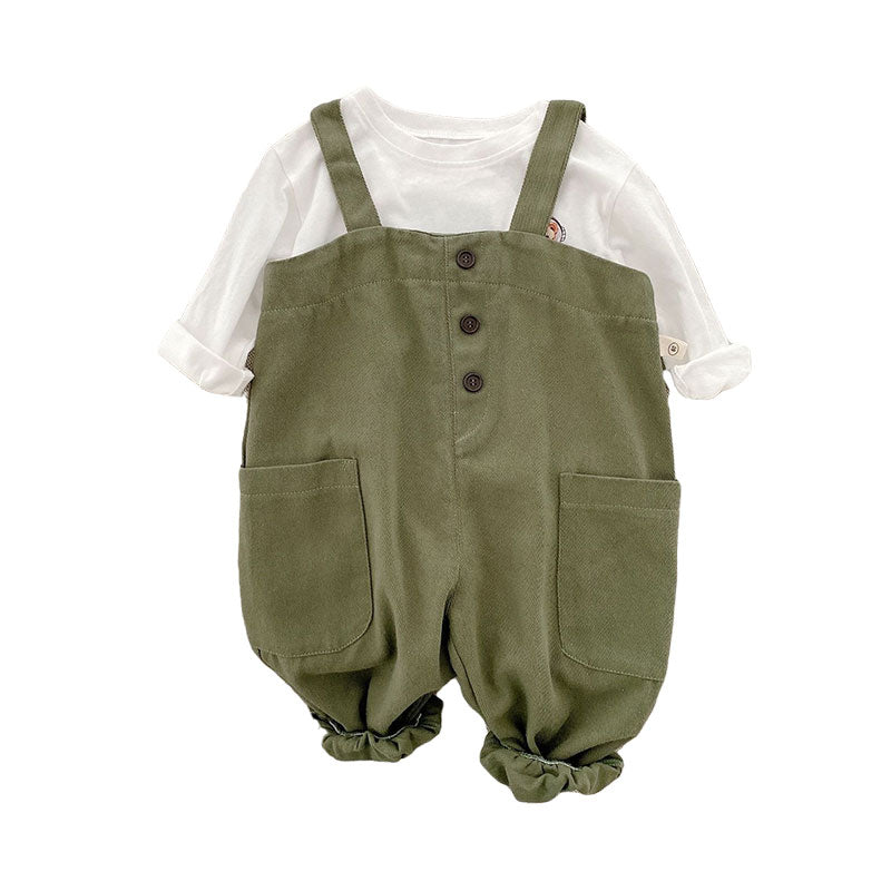 Baby Kid Girls Boys Solid Color Jumpsuits Wholesale 220122272