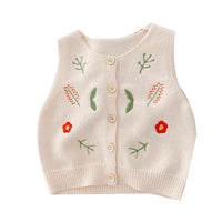 Load image into Gallery viewer, Baby Kid Girls Flower Plant Crochet Embroidered Vests Waistcoats Wholesale 220122421
