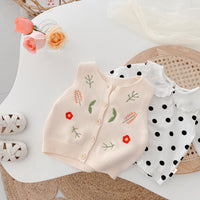 Load image into Gallery viewer, Baby Kid Girls Flower Plant Crochet Embroidered Vests Waistcoats Wholesale 220122421

