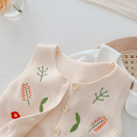 Load image into Gallery viewer, Baby Kid Girls Flower Plant Crochet Embroidered Vests Waistcoats Wholesale 220122421
