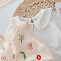 Load image into Gallery viewer, Baby Kid Girls Flower Plant Crochet Embroidered Vests Waistcoats Wholesale 220122421
