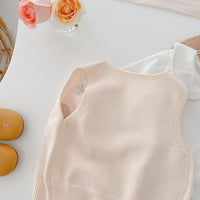 Load image into Gallery viewer, Baby Kid Girls Flower Plant Crochet Embroidered Vests Waistcoats Wholesale 220122421
