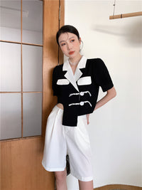 Load image into Gallery viewer, Women Color-blocking Tops Wholesale 220123244
