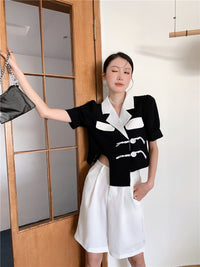 Load image into Gallery viewer, Women Color-blocking Tops Wholesale 220123244
