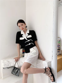 Load image into Gallery viewer, Women Color-blocking Tops Wholesale 220123244
