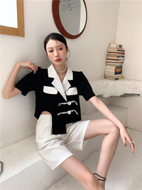 Load image into Gallery viewer, Women Color-blocking Tops Wholesale 220123244
