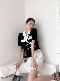 Load image into Gallery viewer, Women Color-blocking Tops Wholesale 220123244
