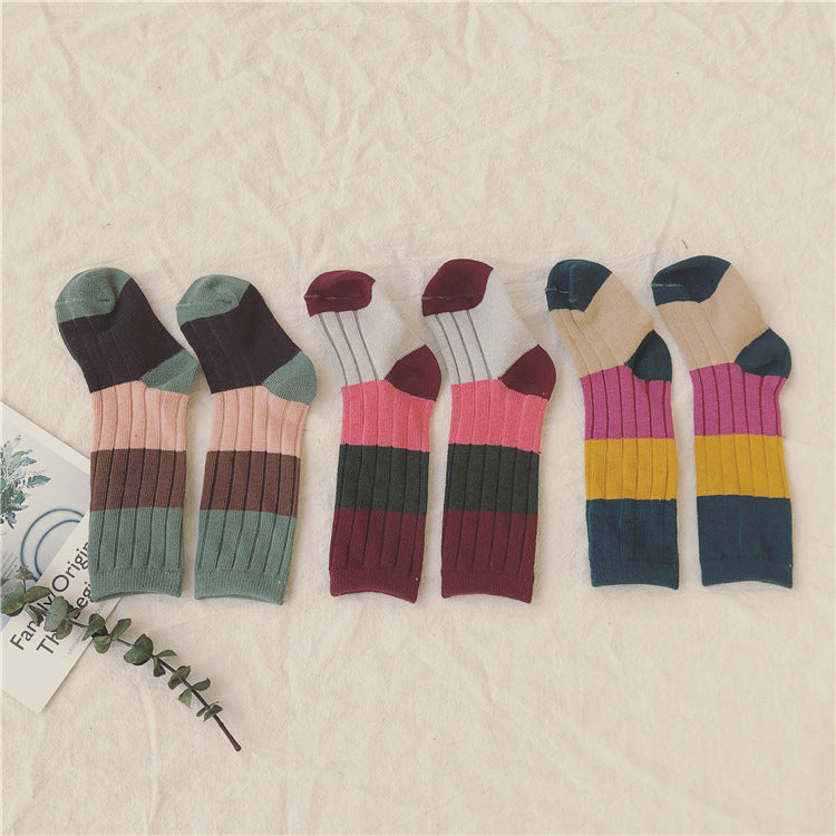 Unisex Color-blocking Socks Wholesale 22021101