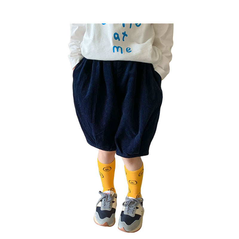 Baby Kid Unisex Solid Color Muslin&Ribbed Shorts Wholesale 220211441