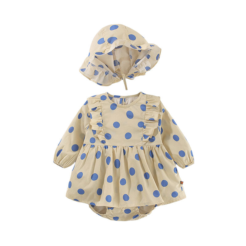 Baby Girls Polka dots Print Rompers Wholesale 220211575