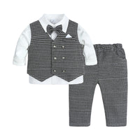 Load image into Gallery viewer, 3 Pieces Set Baby Kid Boys Striped Vests&amp;Waistcoats Pants And Solid Color Shirts Wholesale 220214106
