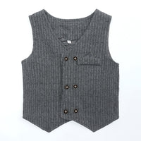Load image into Gallery viewer, 3 Pieces Set Baby Kid Boys Striped Vests&amp;Waistcoats Pants And Solid Color Shirts Wholesale 220214106
